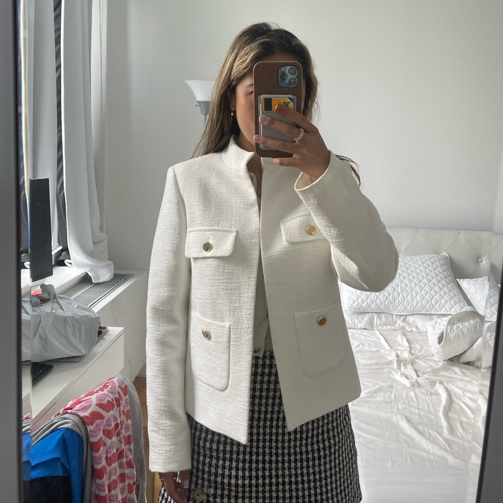 Zara white structured blazer